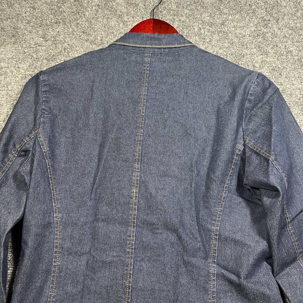 Vintage Anthropologie Jean Jacket Womens XS Blue Cotton Stretch Denim Pockets - Picture 8 of 11